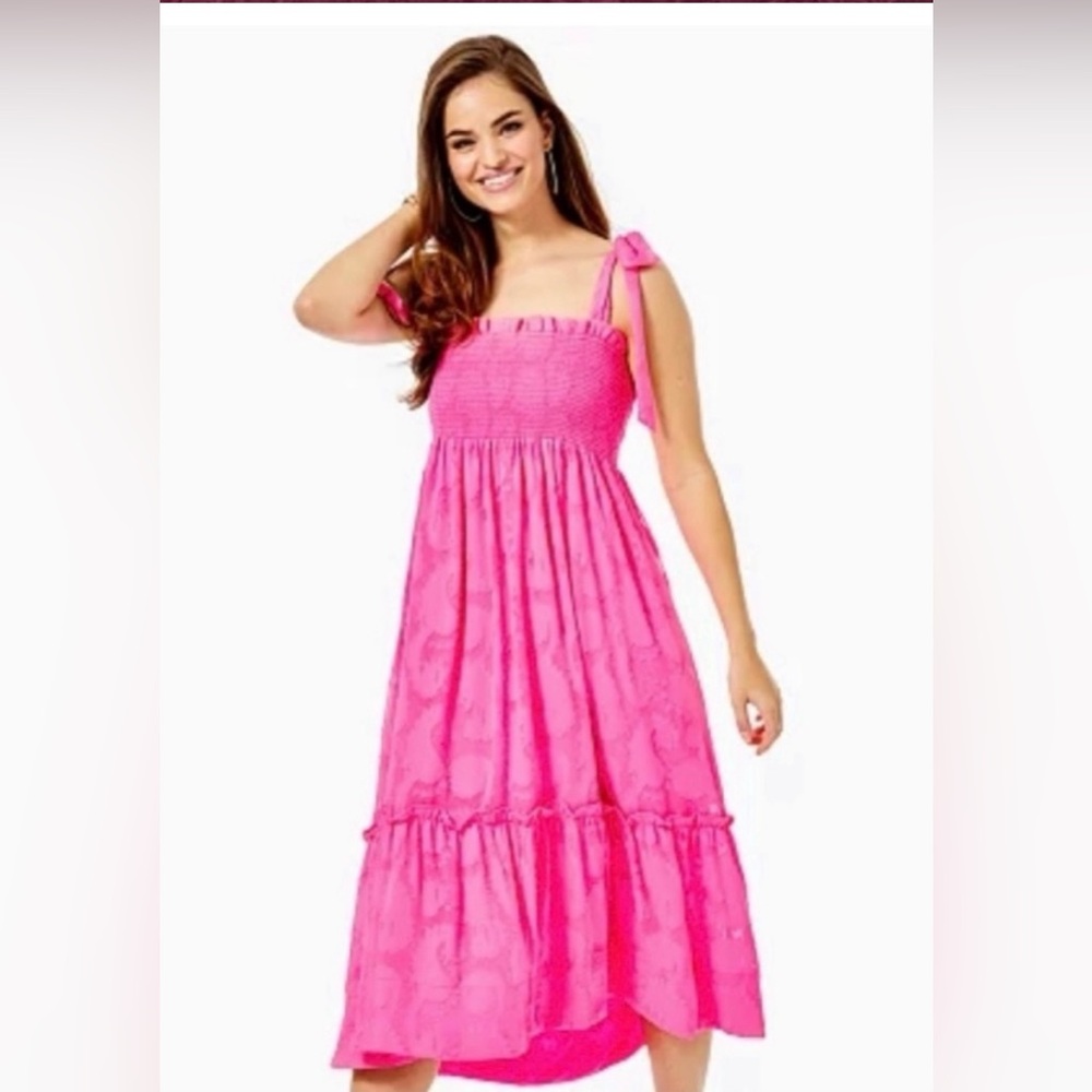Lilly Pulitzer Pink Rivera Midi Dress